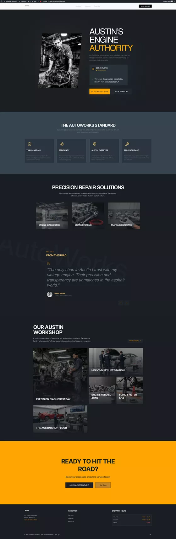 AutoWorks Mechanics website