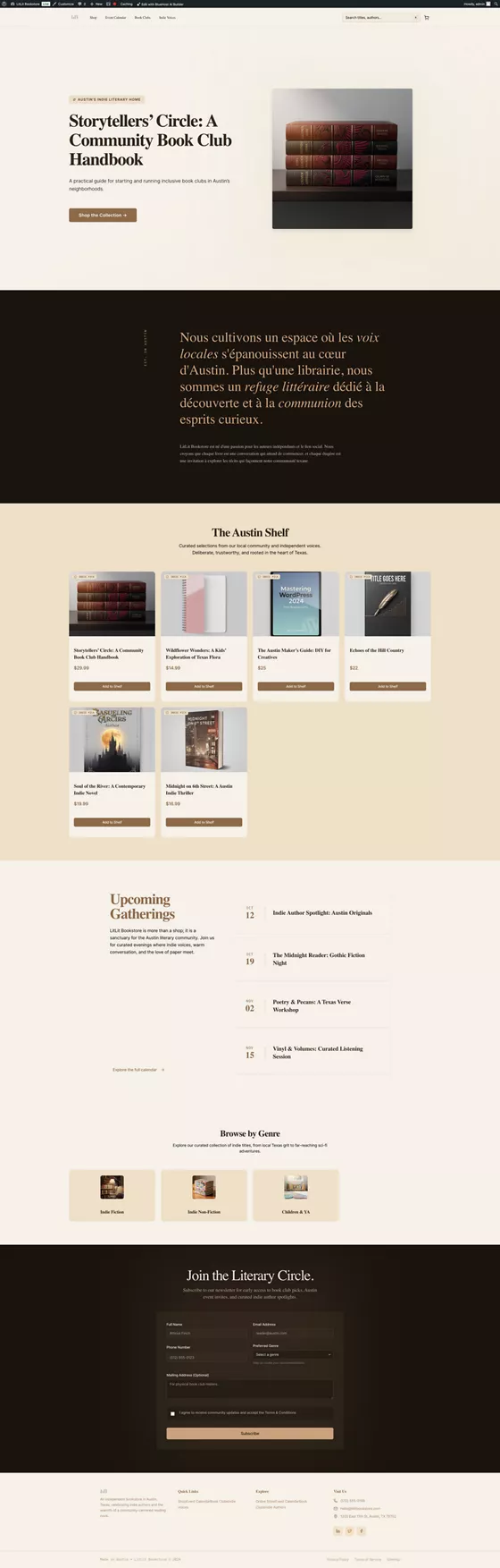 LitLit Bookstore website