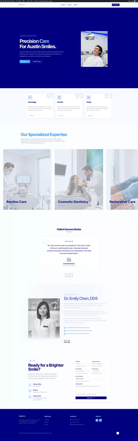 Bright Smile Dental Clinic website