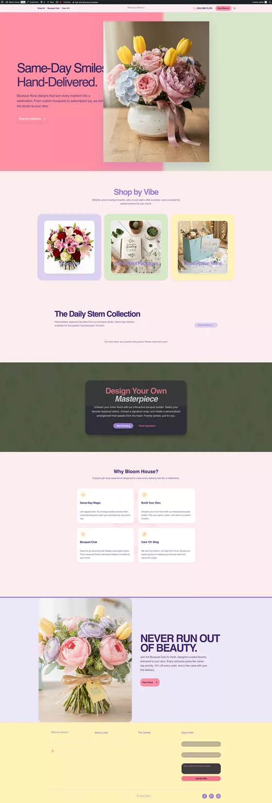 Bloom Studio florist website