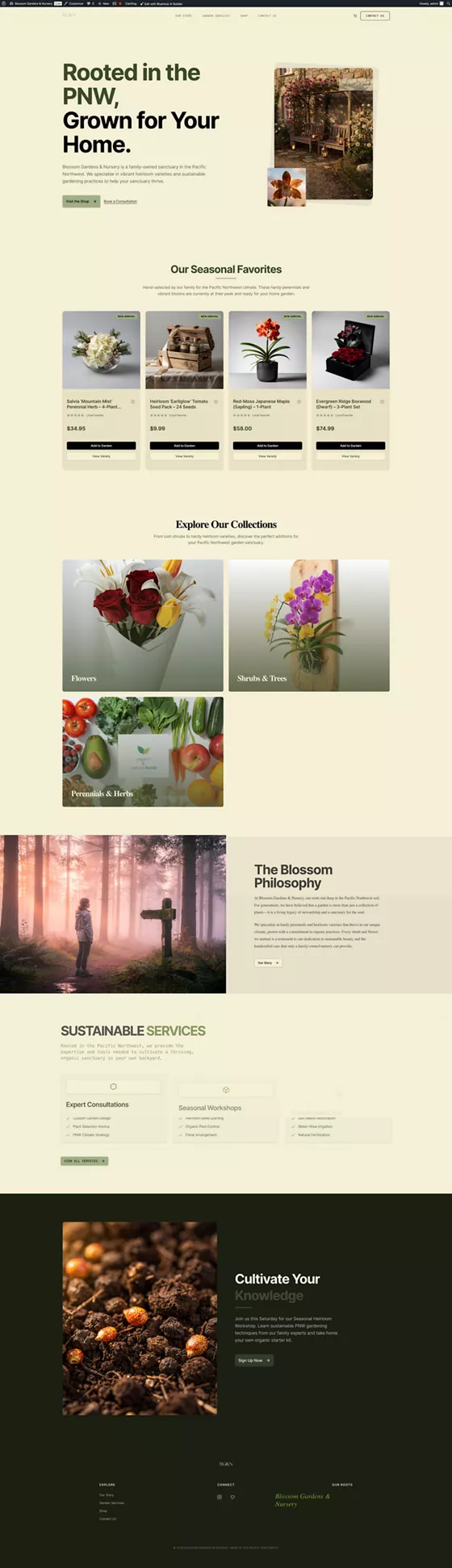 Blossom Gardens and Nursery website