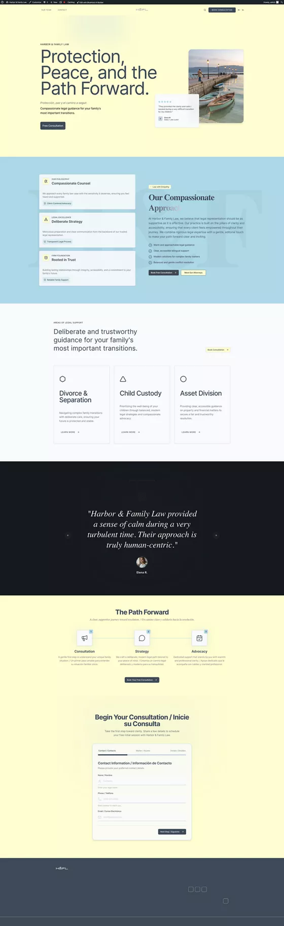 Harbor and Family Law website