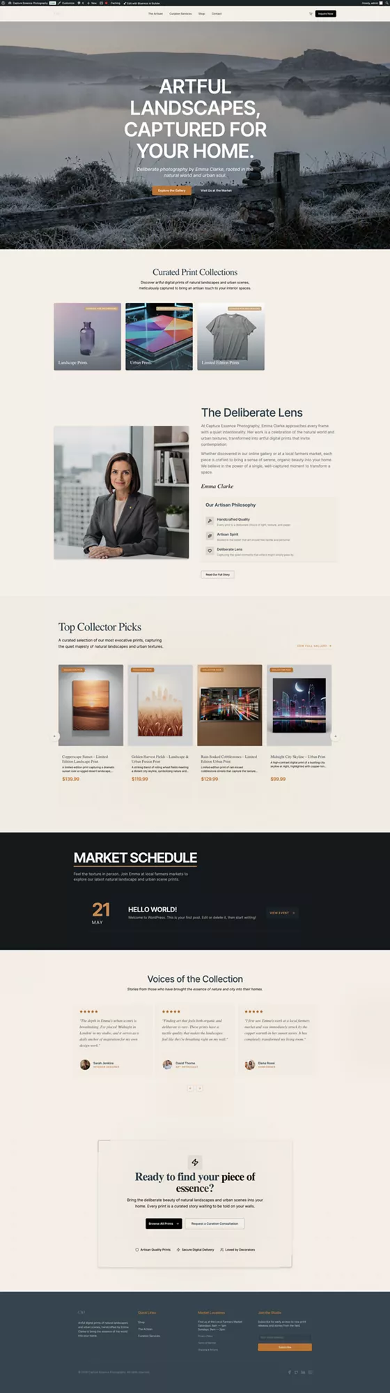 Capture Essence Photography website