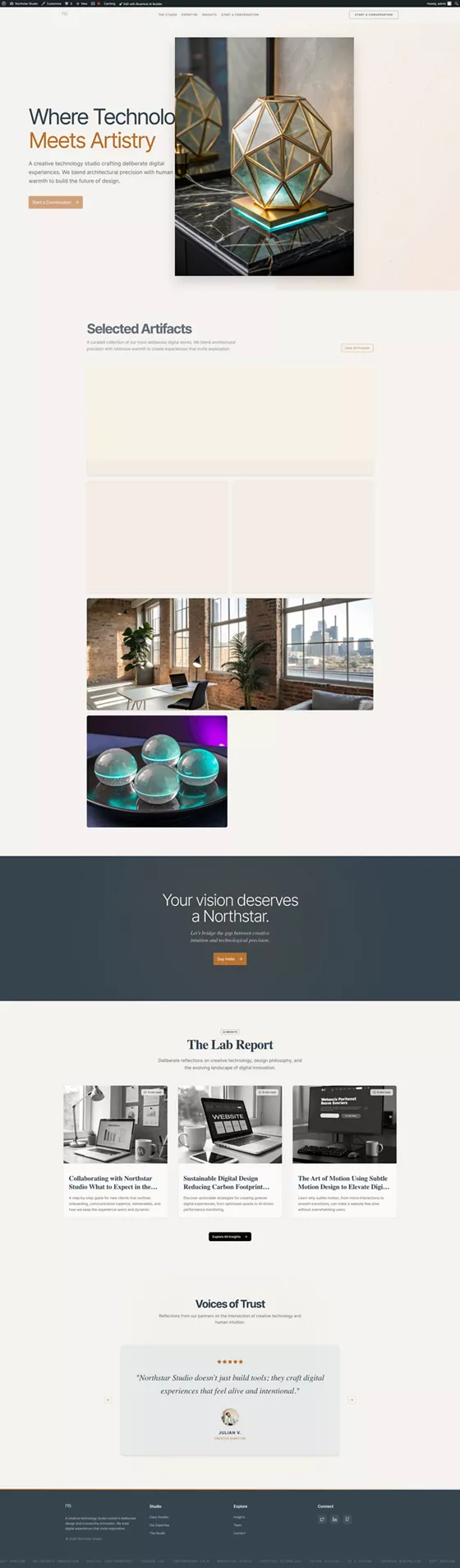 Creative technology studio website